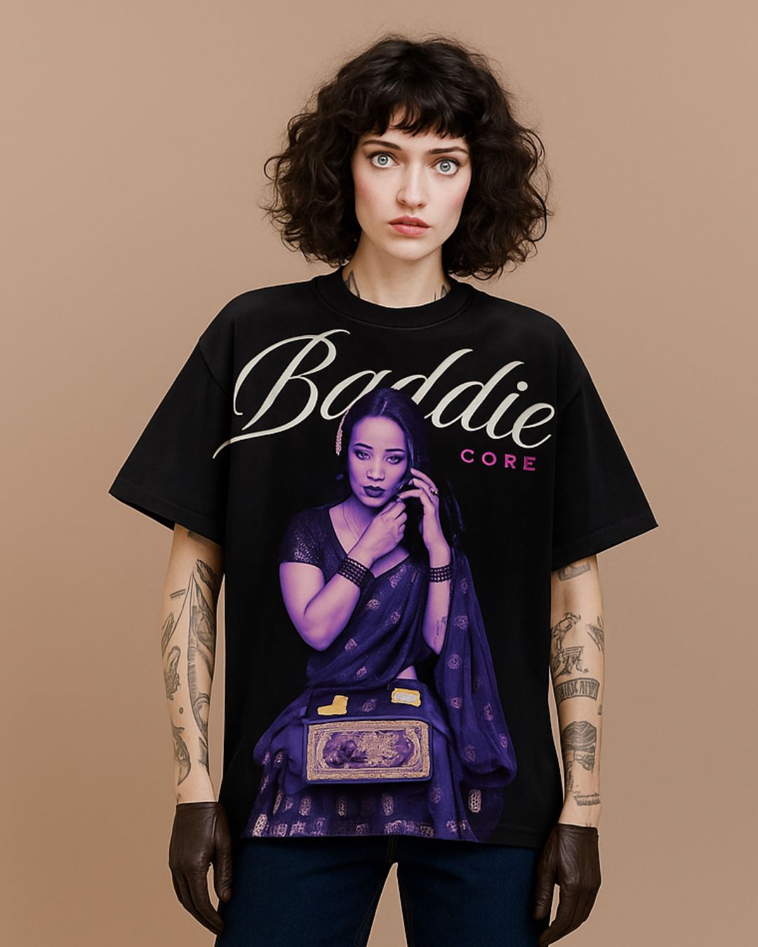 BADDIE CORE UNISEX EXCLUSIVE OVERSIZED TEE - BLACK