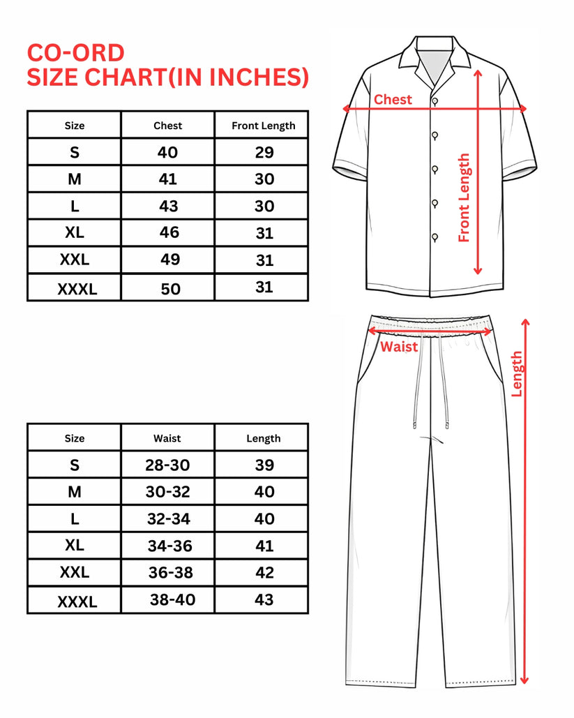 VyVE Theme Half Sleeve Oversized Knitted Shirt Cord Set - White and White