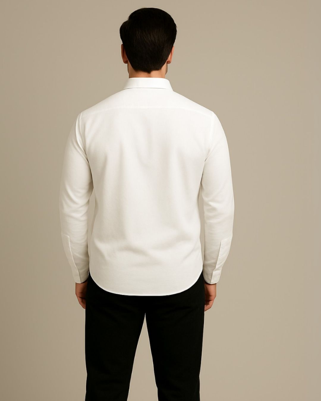 MEN'S 3 LINER AX FULL SLEEVE WHITE SHIRT