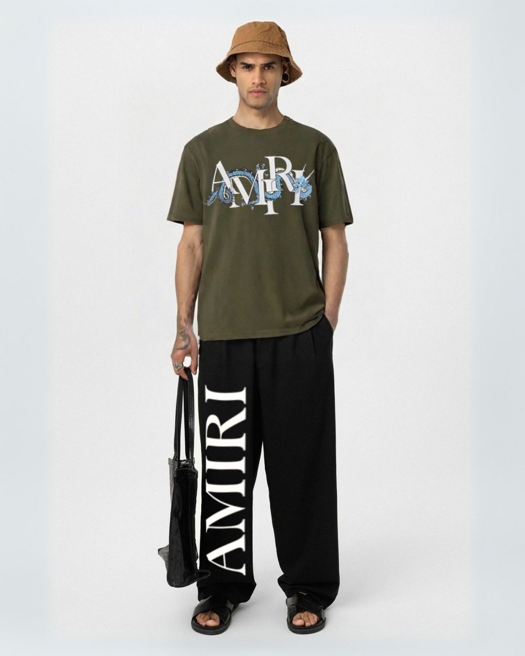 MEN'S AMIRI DRAGON CORDS (OLIVE AND BLACK)