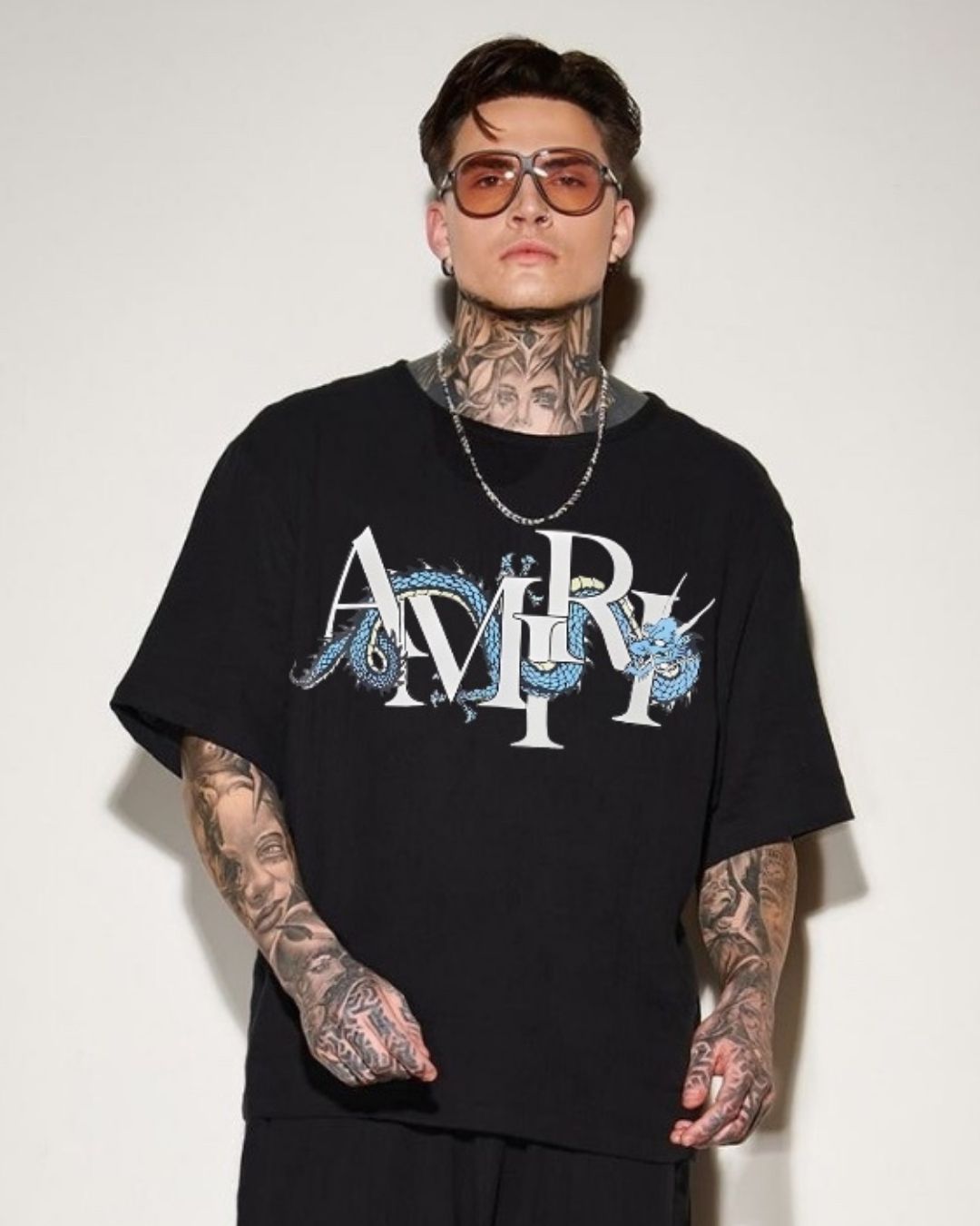 MEN'S AMIRI DRAGON OVERSIZED TSHIRT (BLACK)