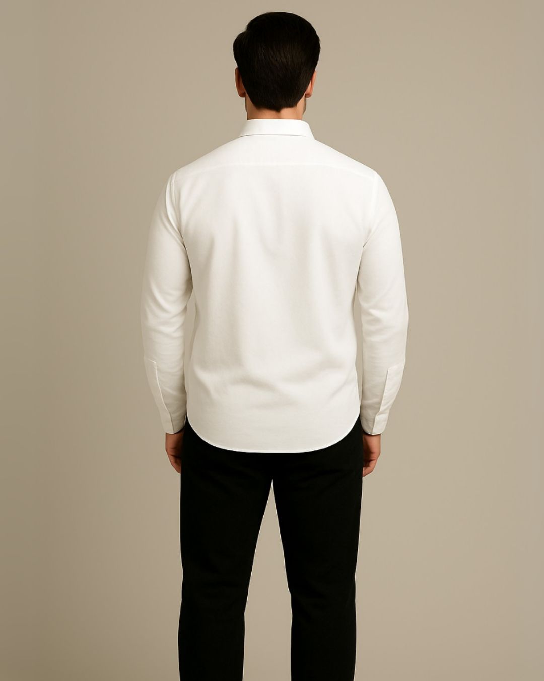 MEN'S ARTISTIC CROSS FULL SLEEVE WHITE SHIRT