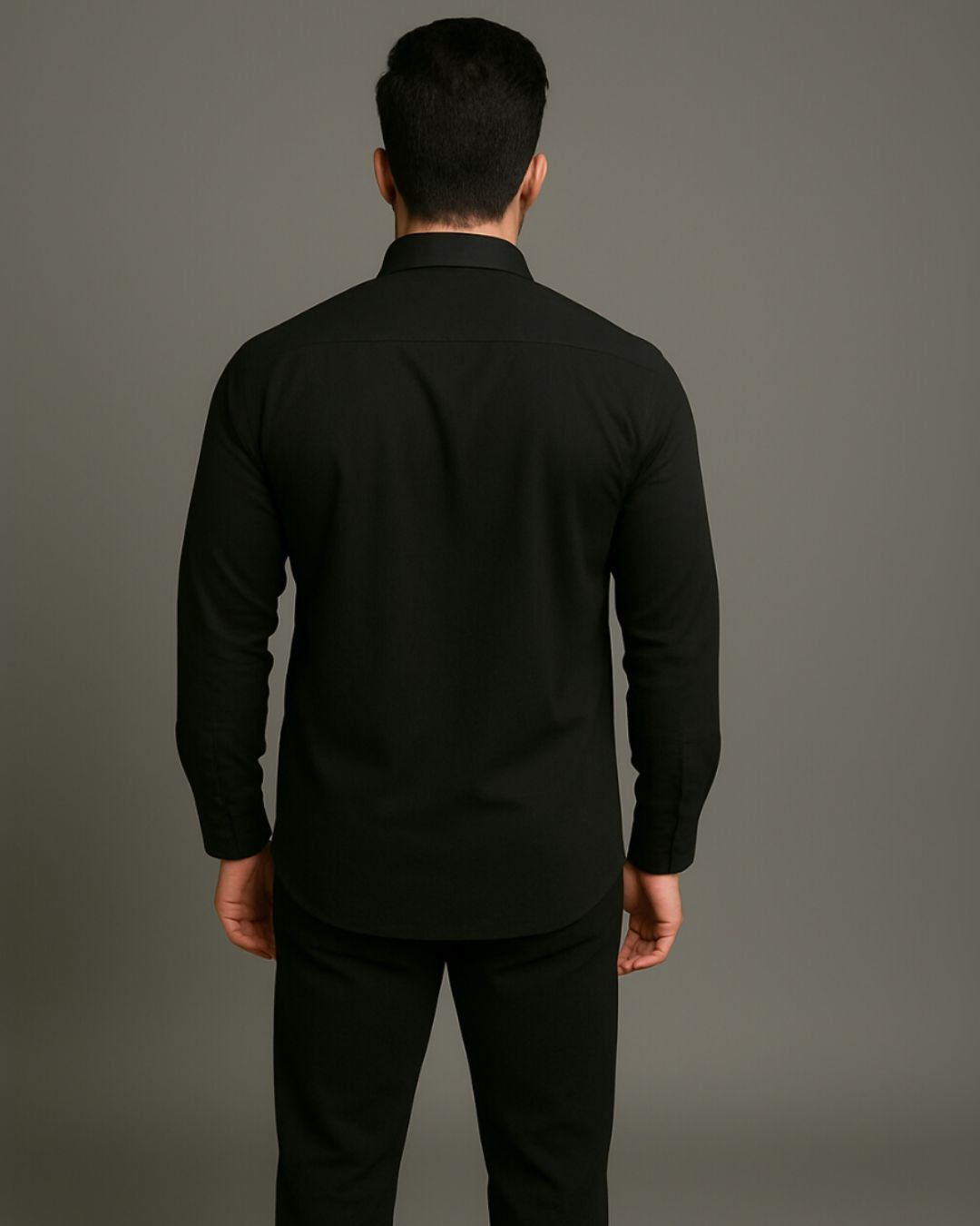 MEN'S AX BIRD LOGO FULL SLEEVE BLACK SHIRT