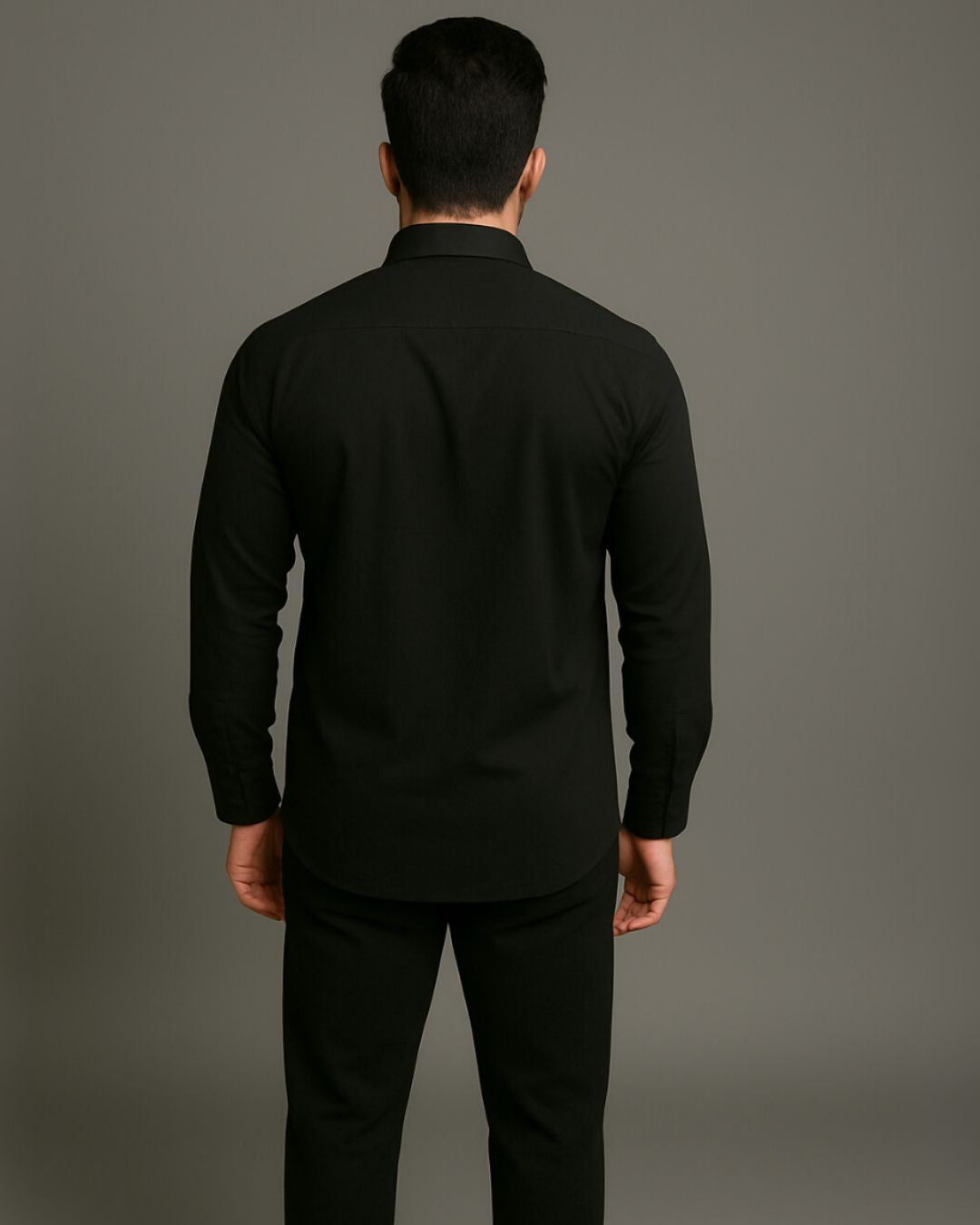 MEN'S AX GRID FULL SLEEVE BLACK SHIRT