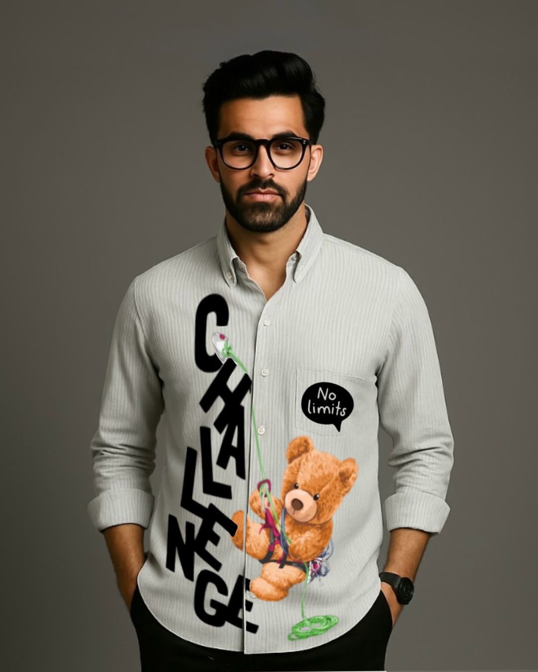 MEN'S BEAR CLUB FULL SLEEVE STRIPE SHIRT