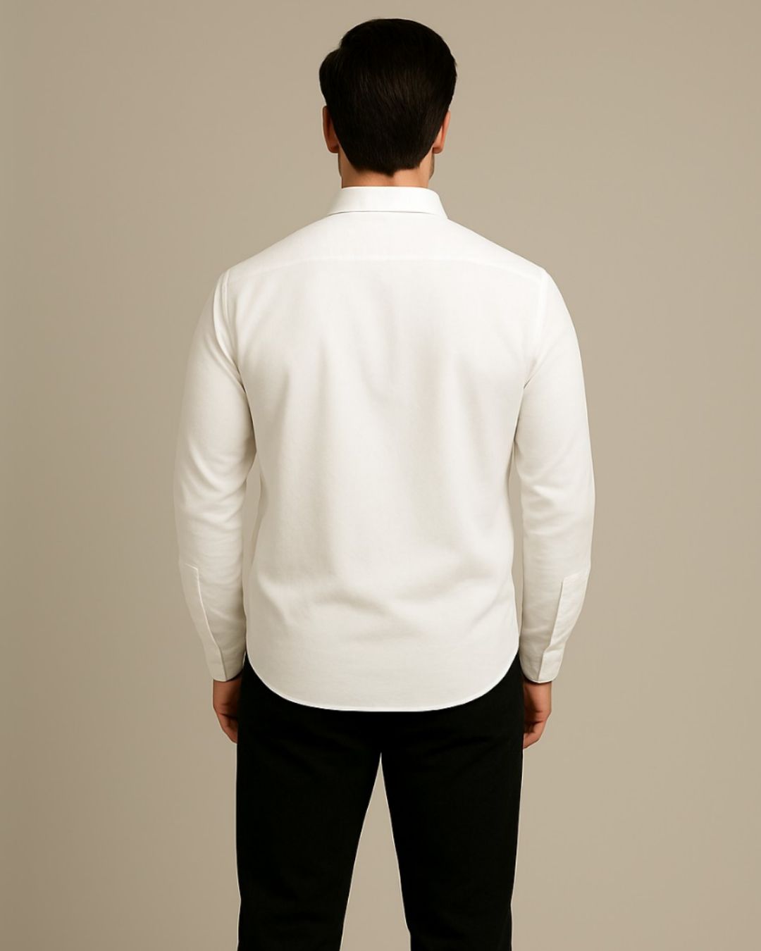 MEN'S BIG H LOGO FULL SLEEVE WHITE SHIRT