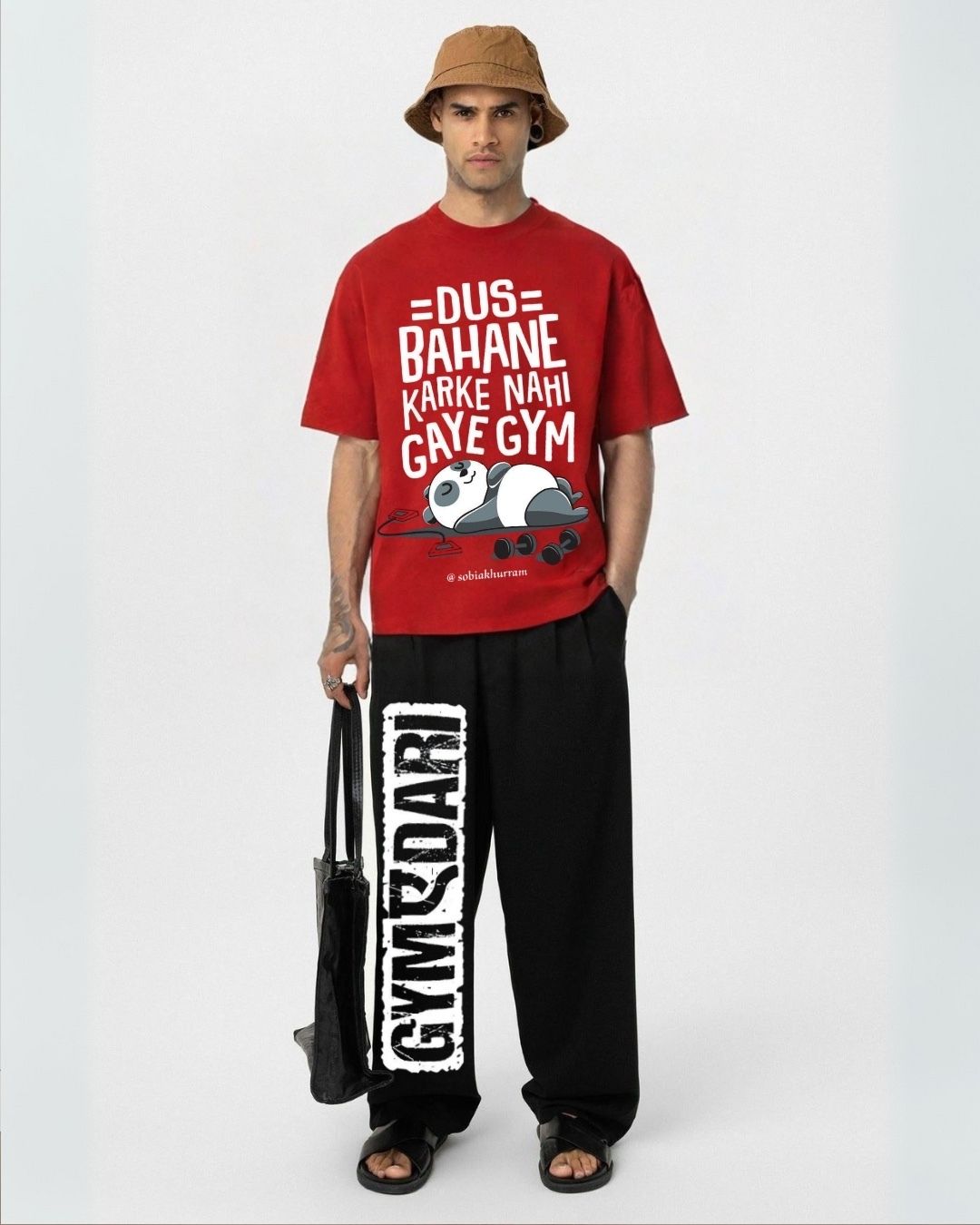 MEN'S BOLLYWOOD GYM CORDSET (RED AND BLACK)