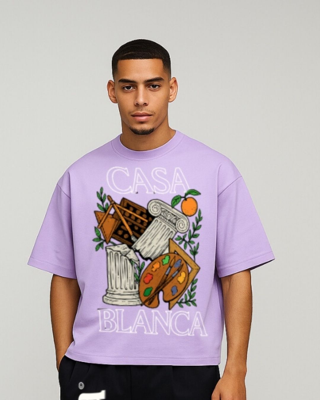 MEN'S CASABLANCA OVERSIZED TSHIRT (PURPLE)