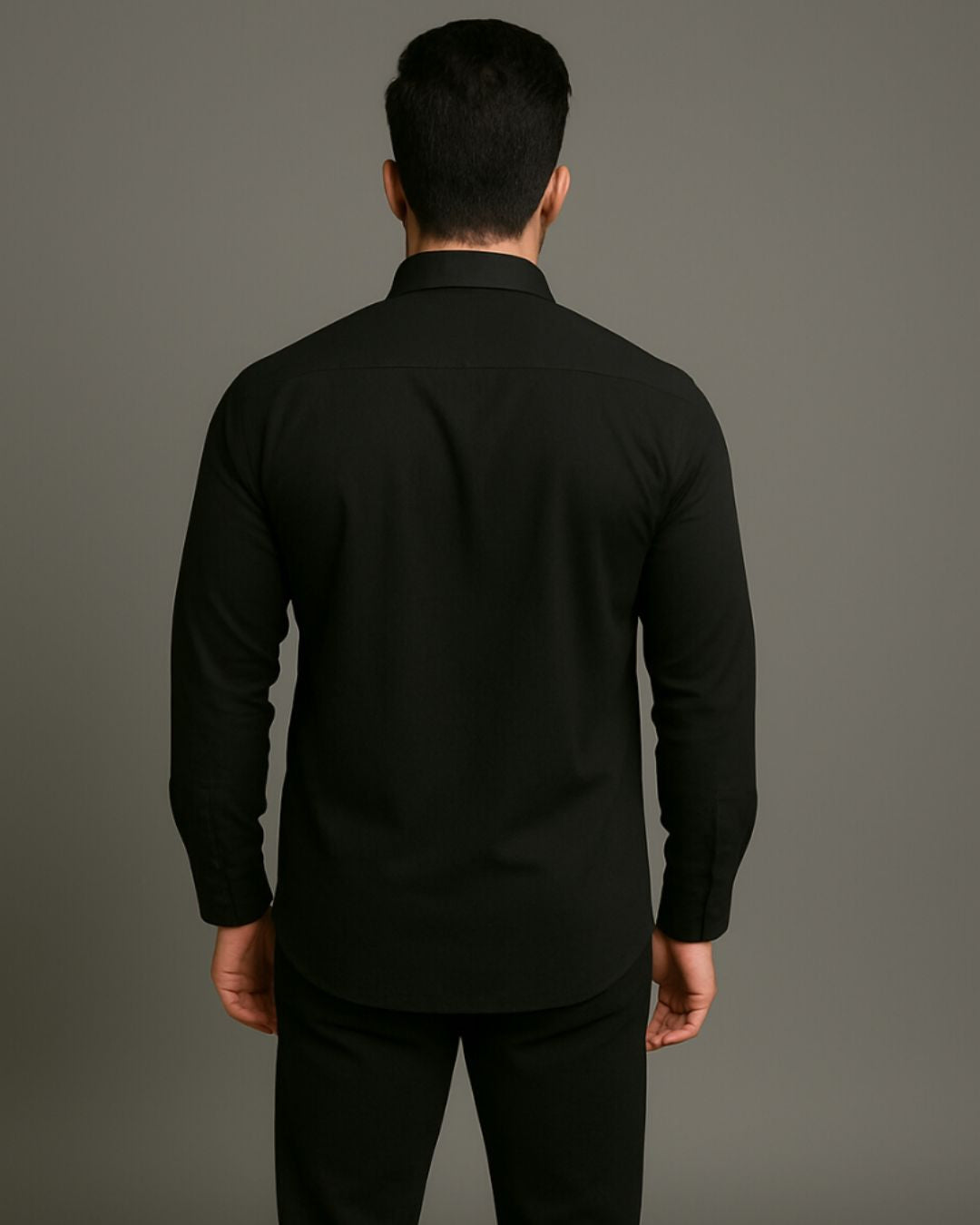MEN'S CODED BALMAIN FULL SLEEVE BLACK SHIRT