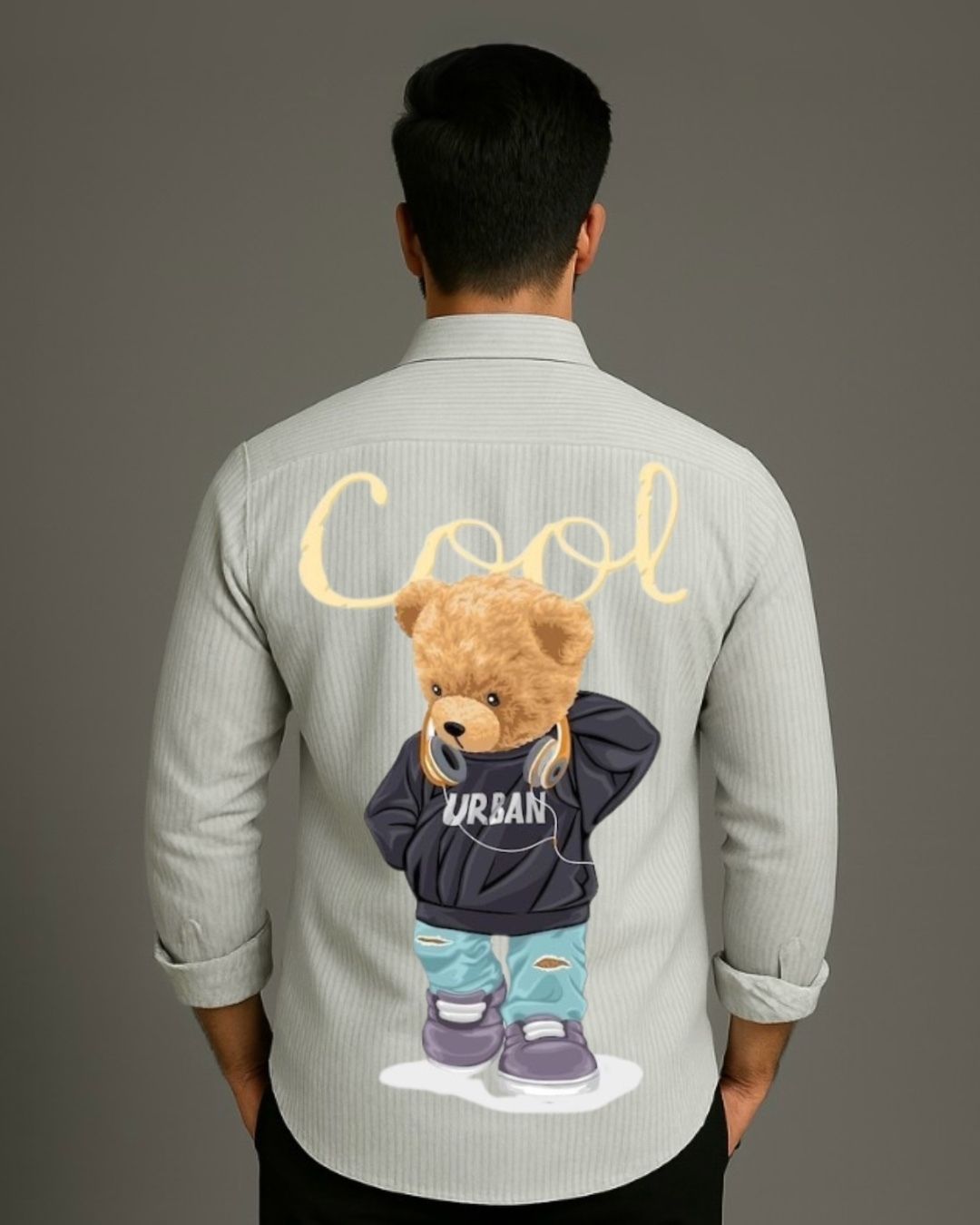 MEN'S COOL BEAR FULL SLEEVE STRIPE SHIRT