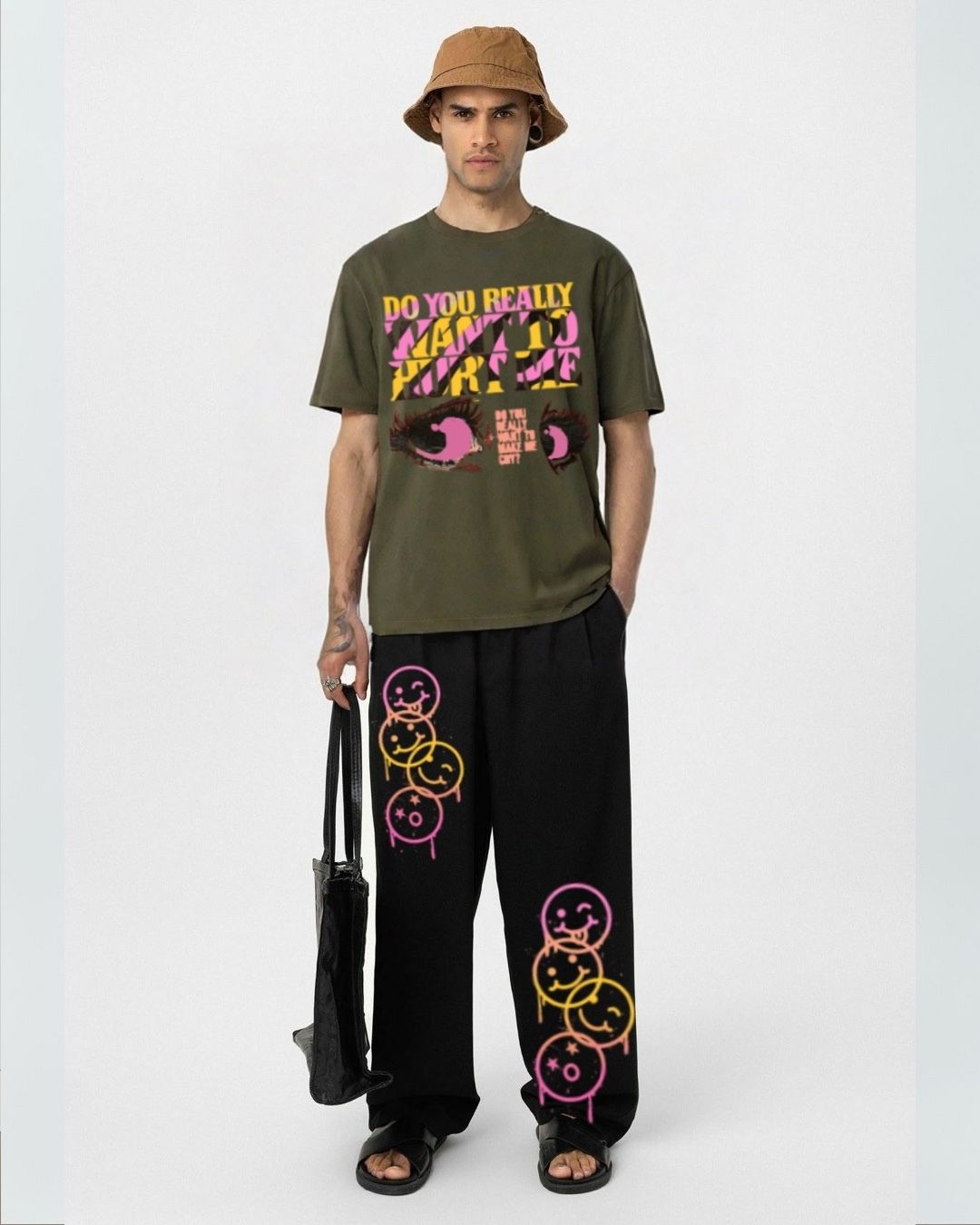 MEN'S FACES CORDS (OLIVE & BLACK)