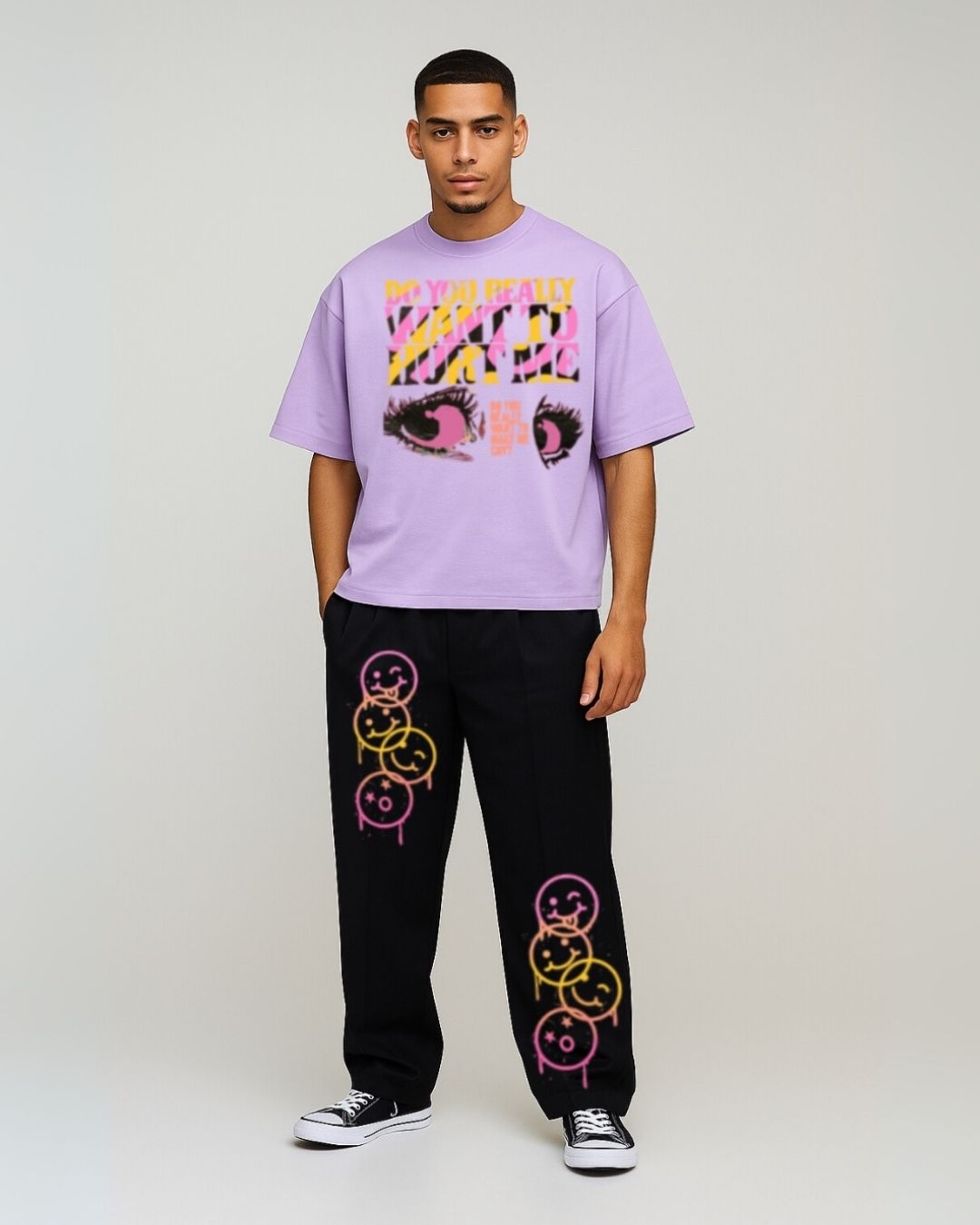 MEN'S FACES CORDS (PURPLE & BLACK)