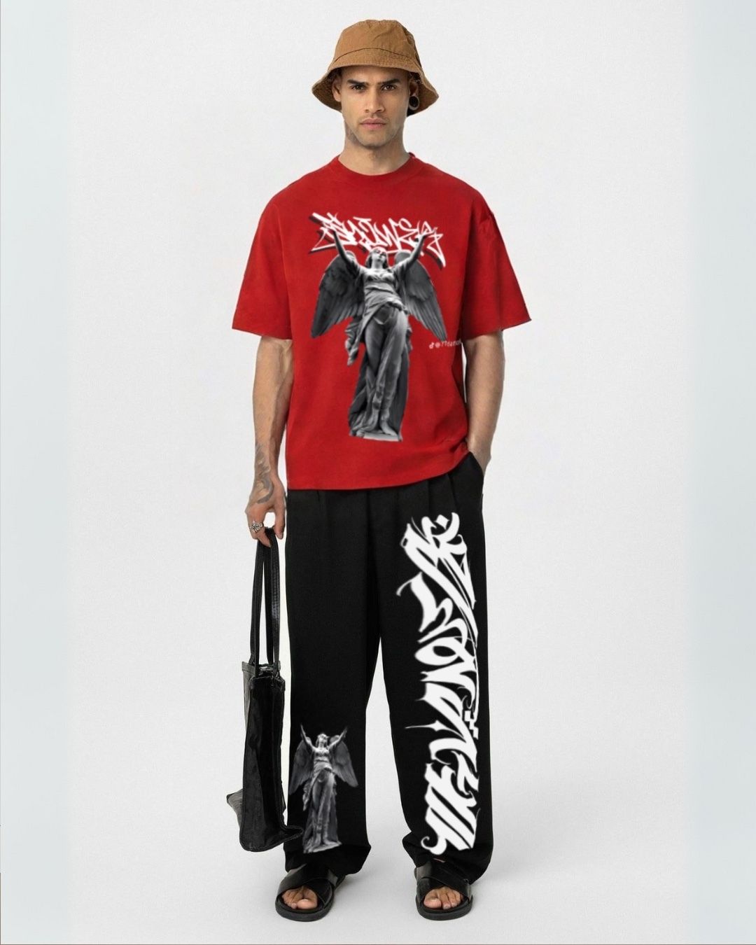 MEN'S FALLEN SAINT CORDS (RED AND BLACK)