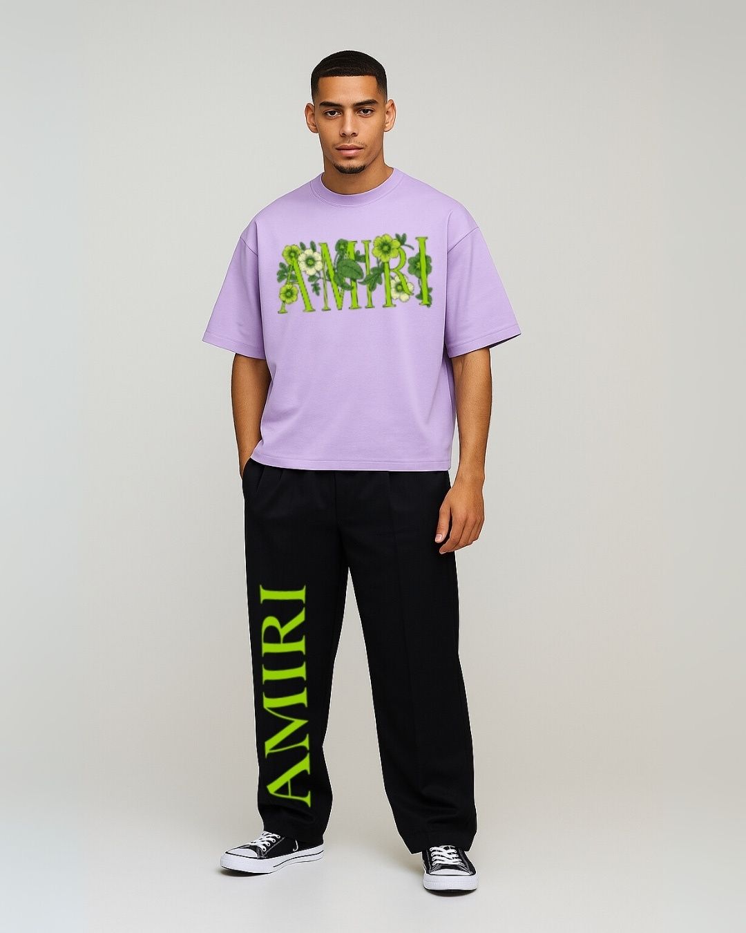 MEN'S FLORA AMIRI CORDS (PURPLE AND BLACK)