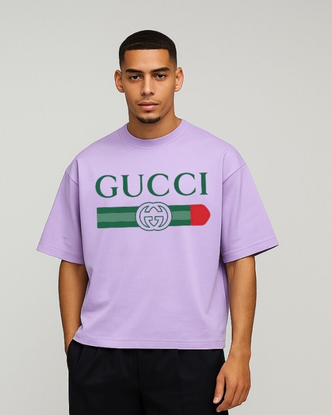 MEN'S GG GUCCI OVERSIZED TSHIRT (PURPLE )