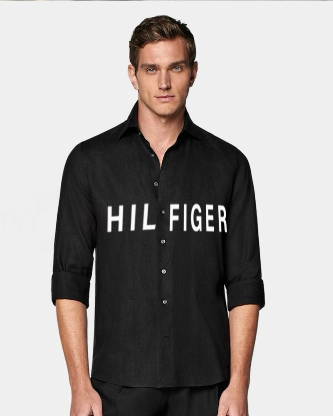 MEN'S HILFIGER FULL SLEEVE BLACK SHIRT
