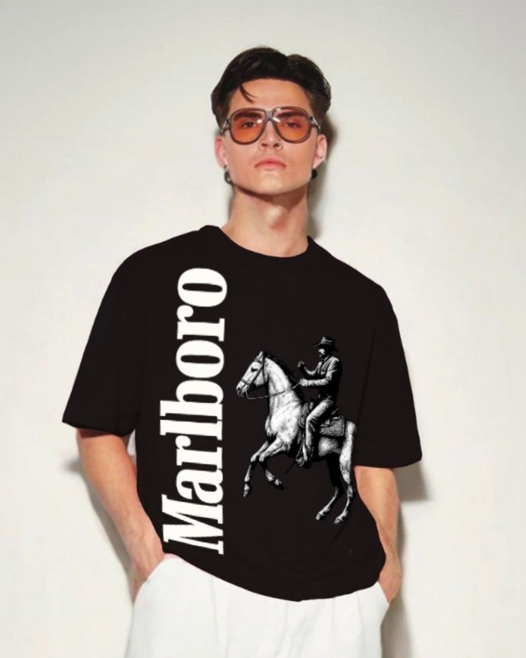 MEN'S HORSE MB OVERSIZED TSHIRT (BLACK)