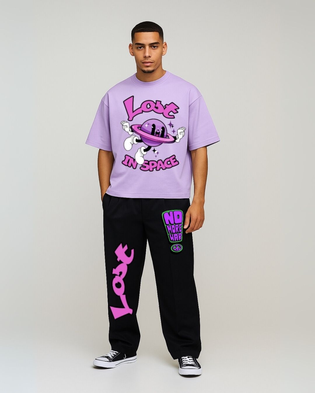 MEN'S IN SPACE CORDS (PURPLE AND BLACK)