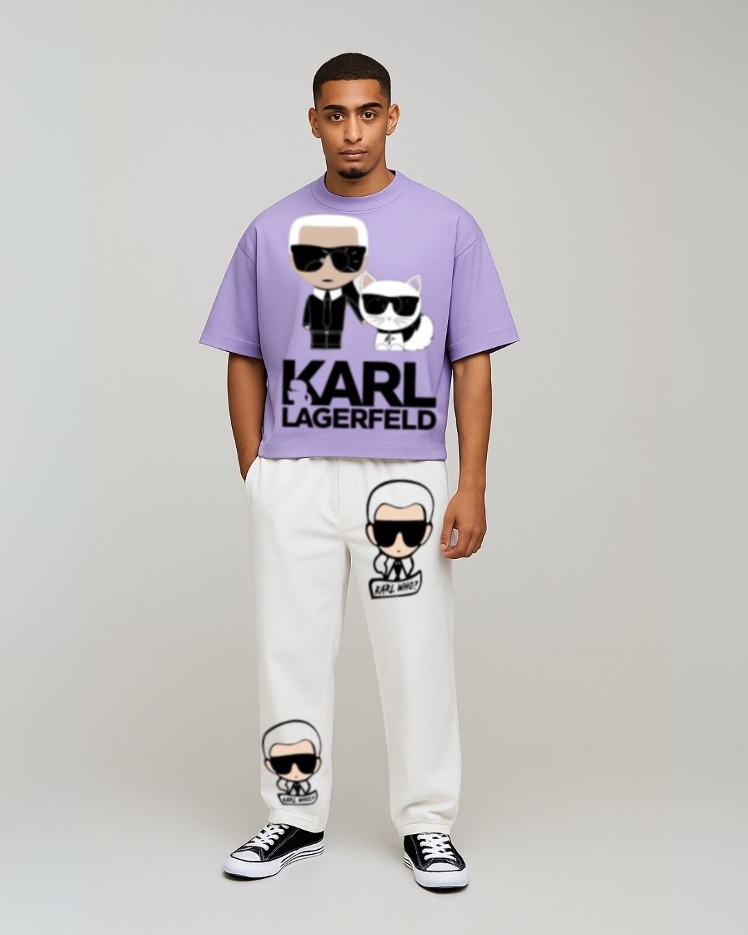 MEN'S KARL WHO CORDS (PURPLE AND WHITE)