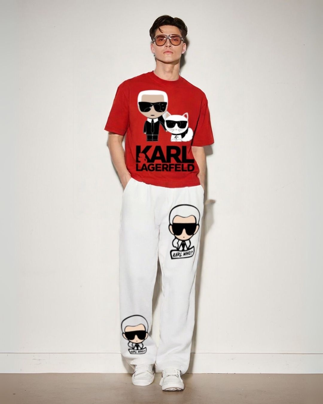 MEN'S KARL WHO CORDS (RED AND WHITE)