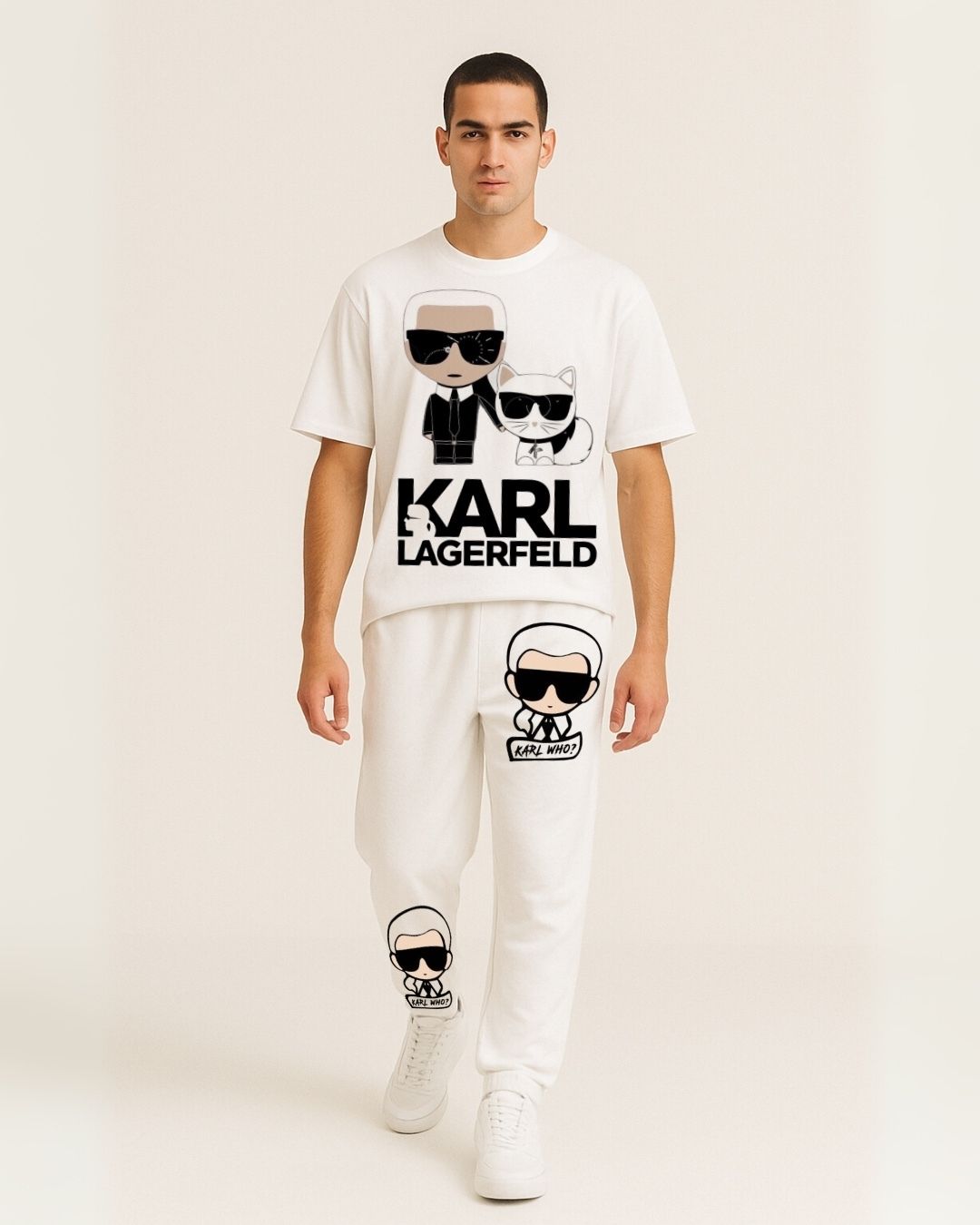 MEN'S KARL WHO CORDS (WHITE AND WHITE)