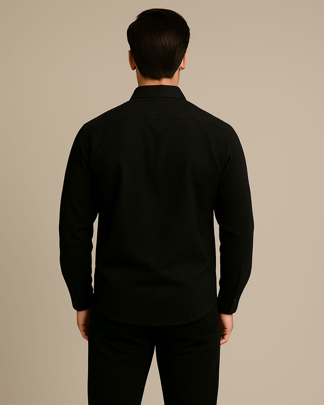 MEN'S LUXURY PARIS FULL SLEEVE BLACK OVERSIZED KNITTED SHIRT(*)