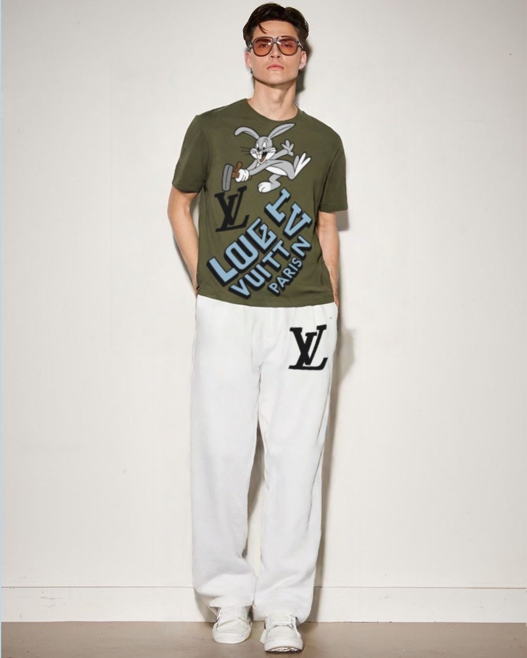 MEN'S LV BUNNY CORDS (OLIVE AND WHITE)