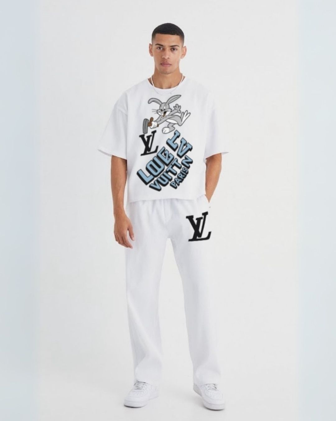 MEN'S LV BUNNY CORDS (WHITE AND WHITE)