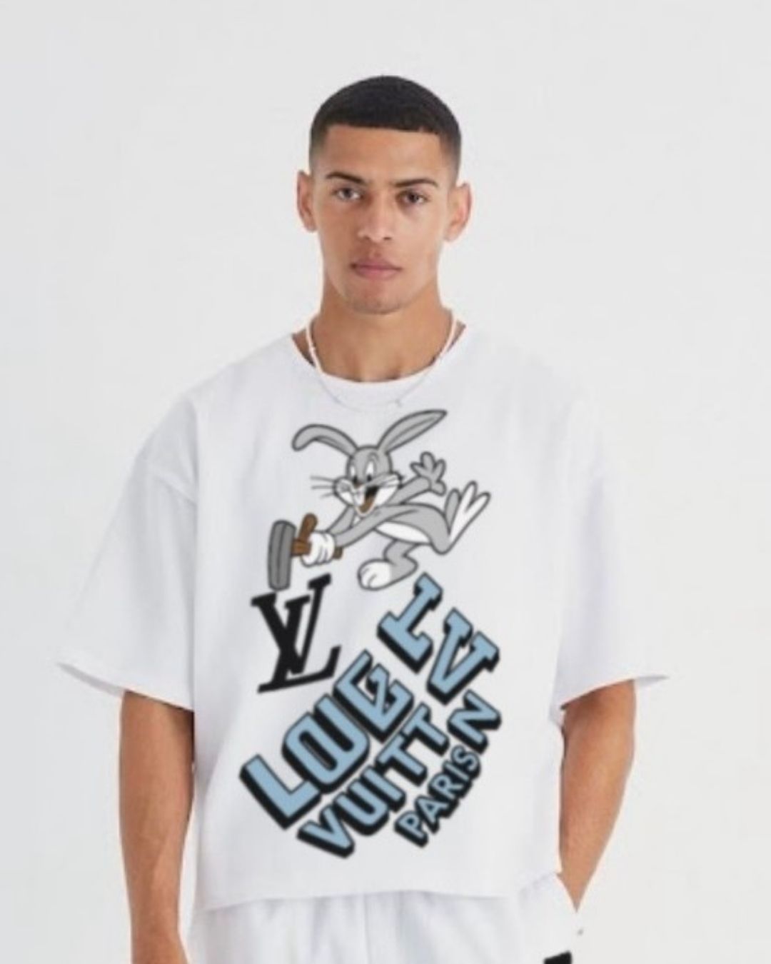 MEN'S LV BUNNY OVERSIZED TSHIRT (WHITE)