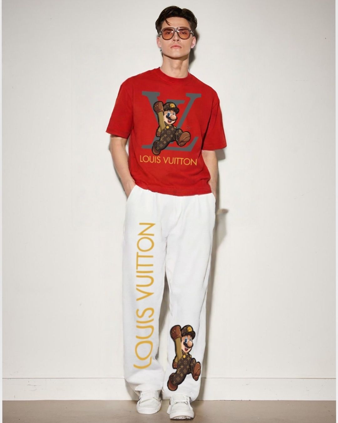 MEN'S LV MARIO CORDS (RED AND WHITE)