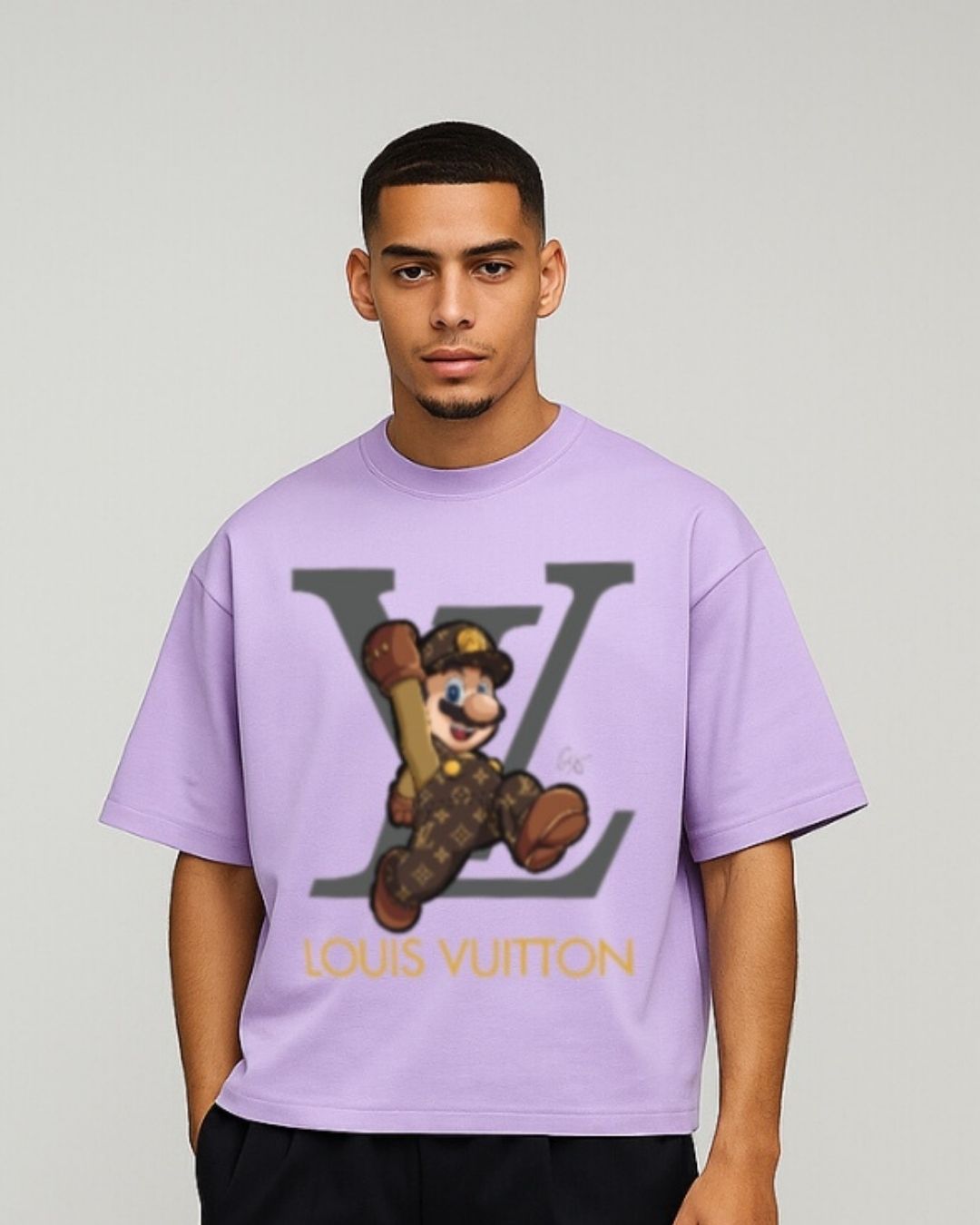 MEN'S LV MARIO OVERSIZED TSHIRT (PURPLE )