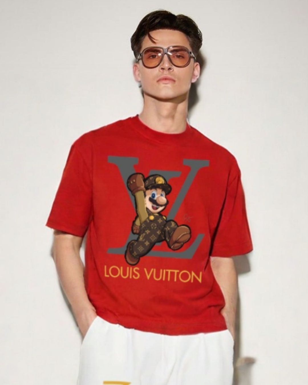 MEN'S LV MARIO OVERSIZED TSHIRT (RED)