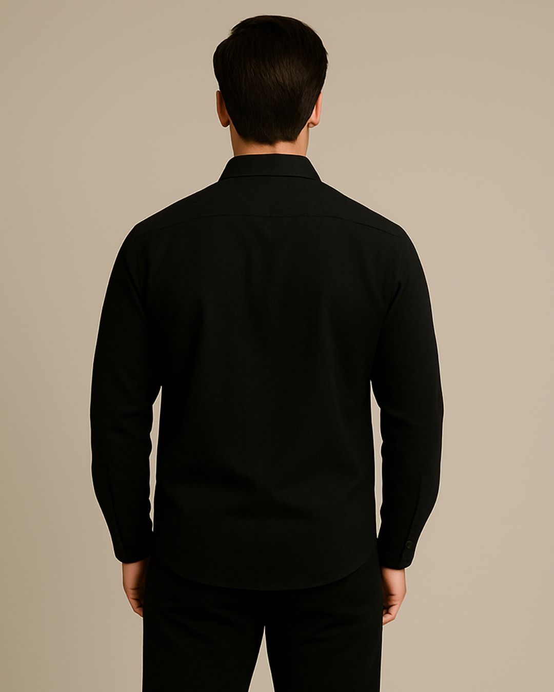 MEN'S MIDNIGHT LUXE FULL SLEEVE BLACK SHIRT(*)