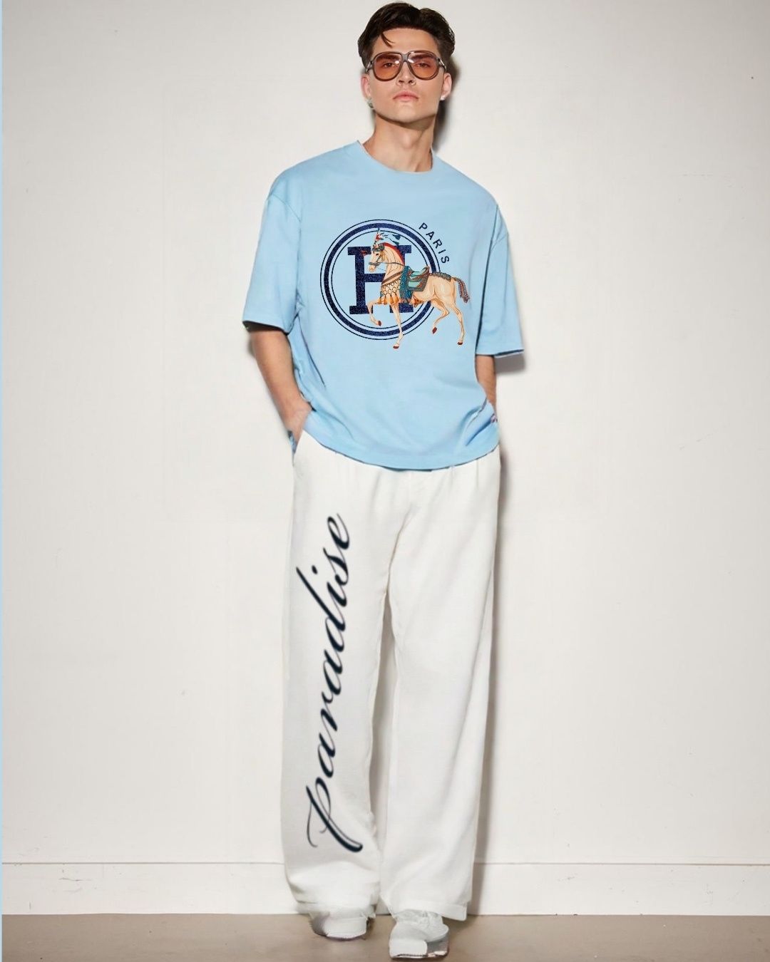 MEN'S PARIS HORSE CORDS (BLUE AND WHITE)