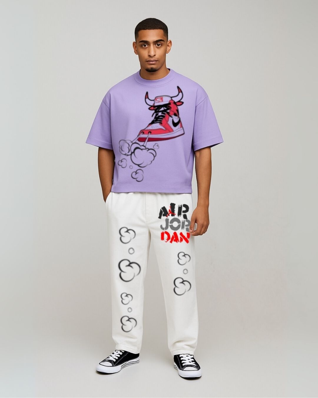 MEN'S SNEAKER BULL CORDS (PURPLE & WHITE)