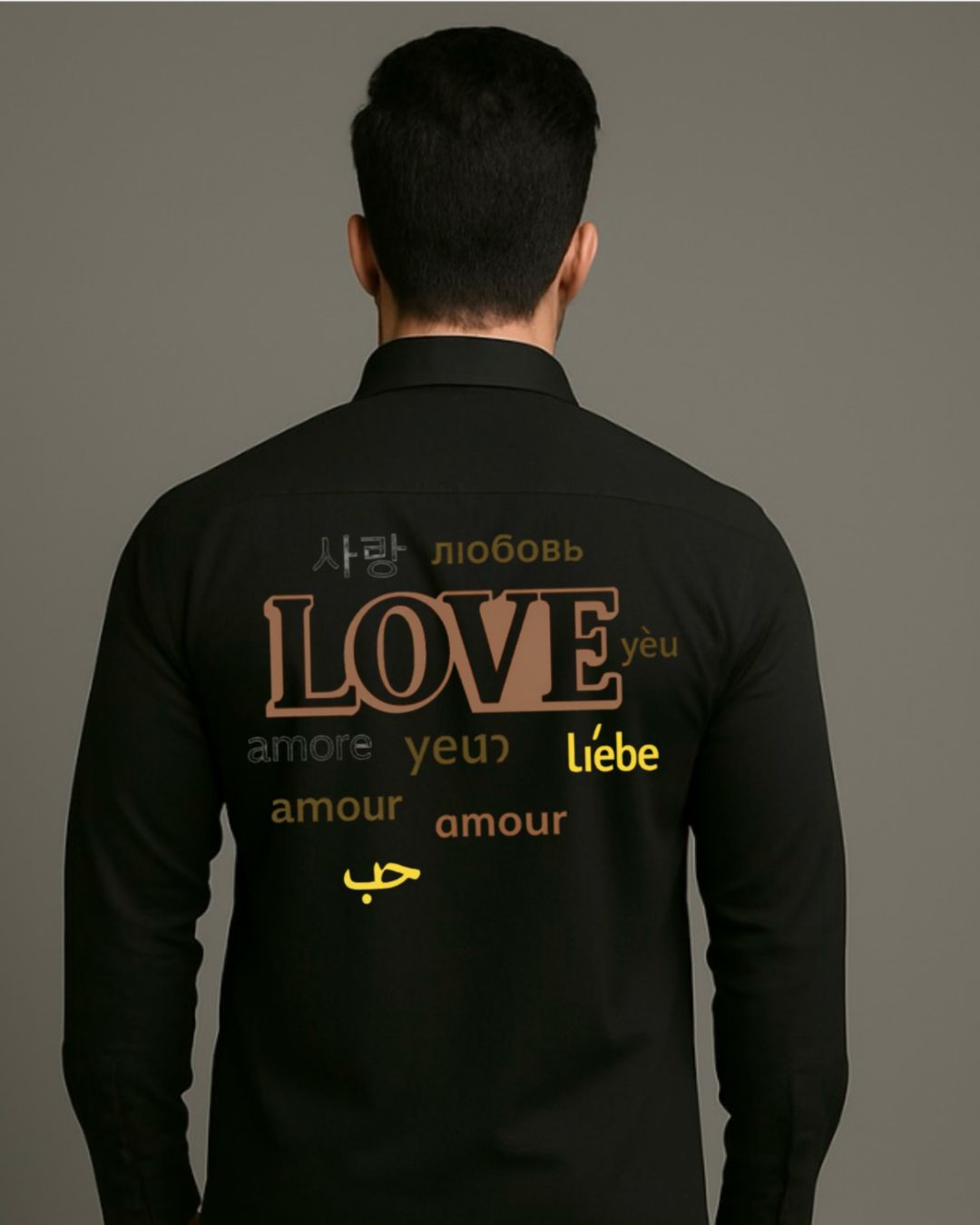 MEN'S SOUL LOVER FULL SLEEVE BLACK SHIRT