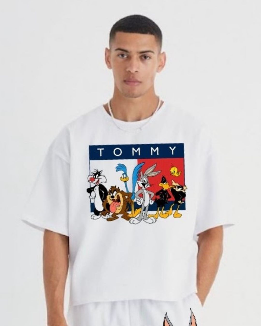 MEN'S TOMMY GANG OVERSIZED TSHIRT (WHITE)