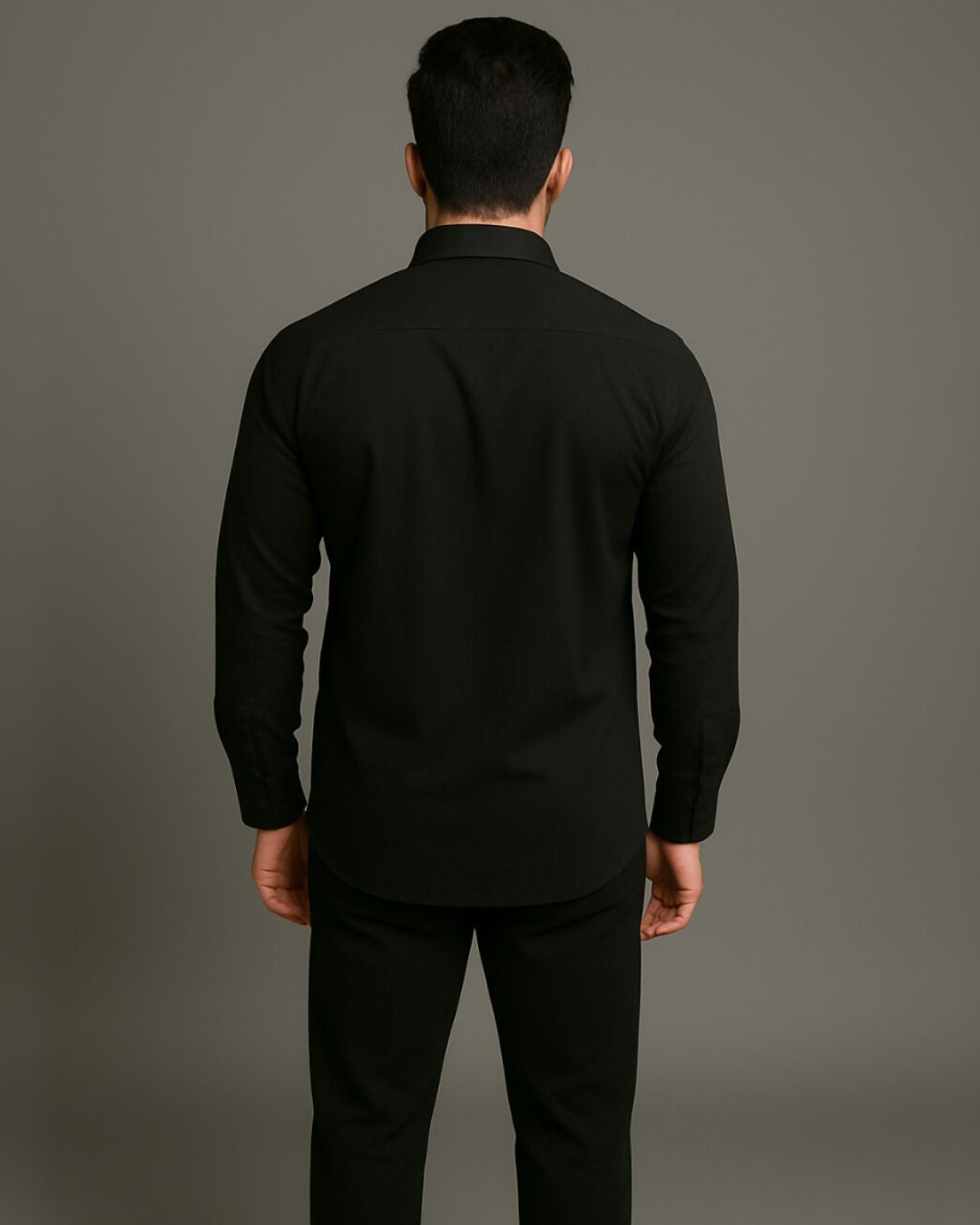 MEN'S TOMMY NEW CITY FULL SLEEVE BLACK SHIRT