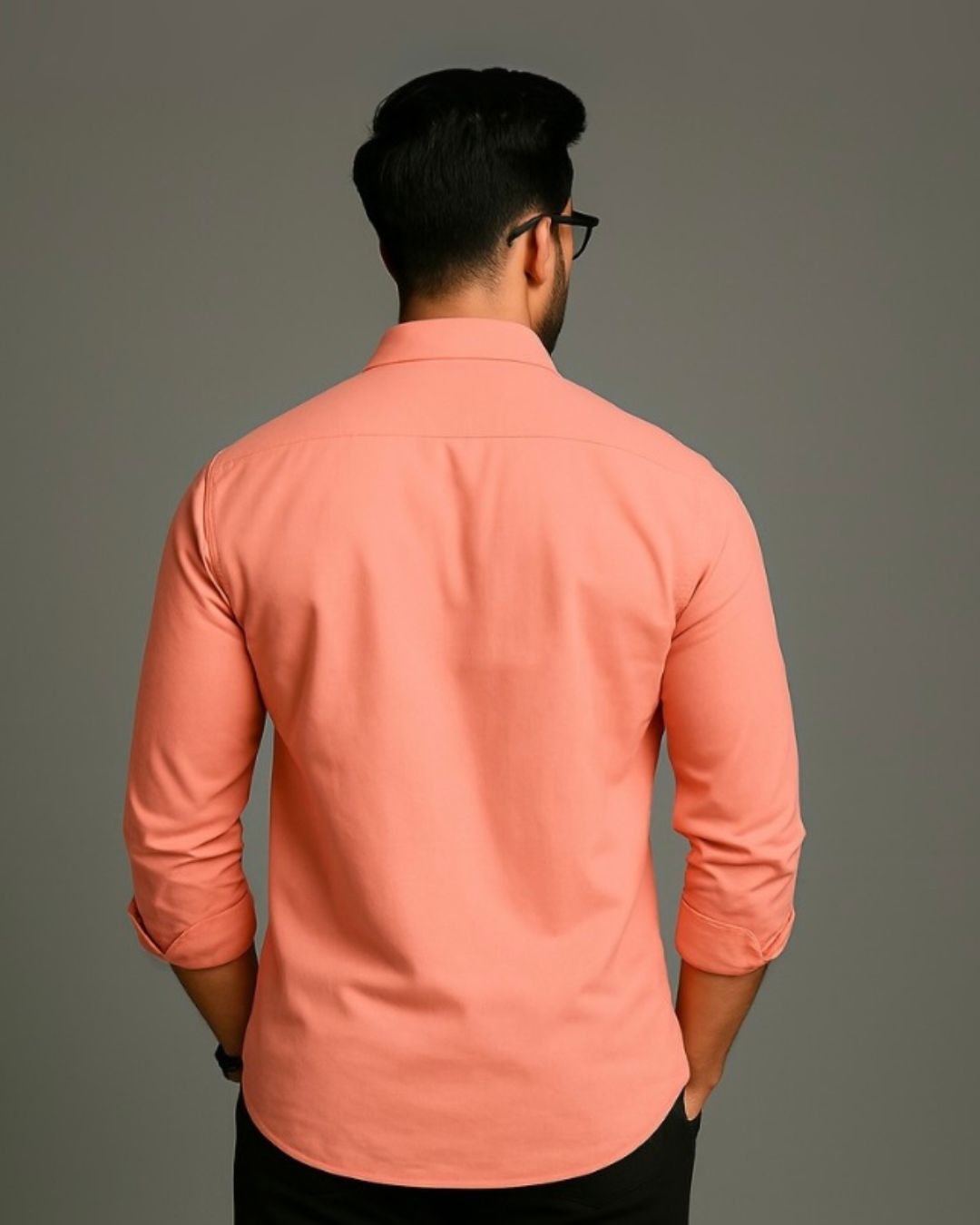 MEN'S BURBERRY FULL SLEEVE PEACH SHIRT (*)