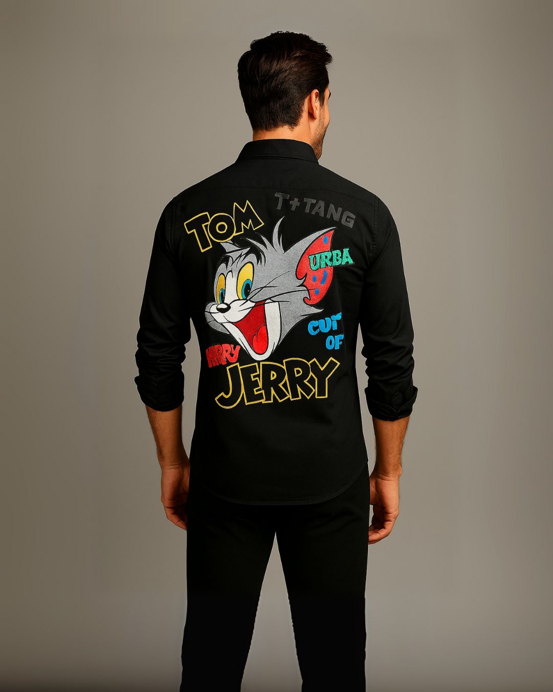 MEN'S CHEEZY JERRY FULL SLEEVE BLACK SHIRT