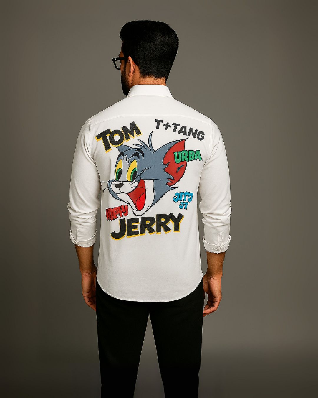 MEN'S CHEEZY JERRY FULL SLEEVE WHITE SHIRT