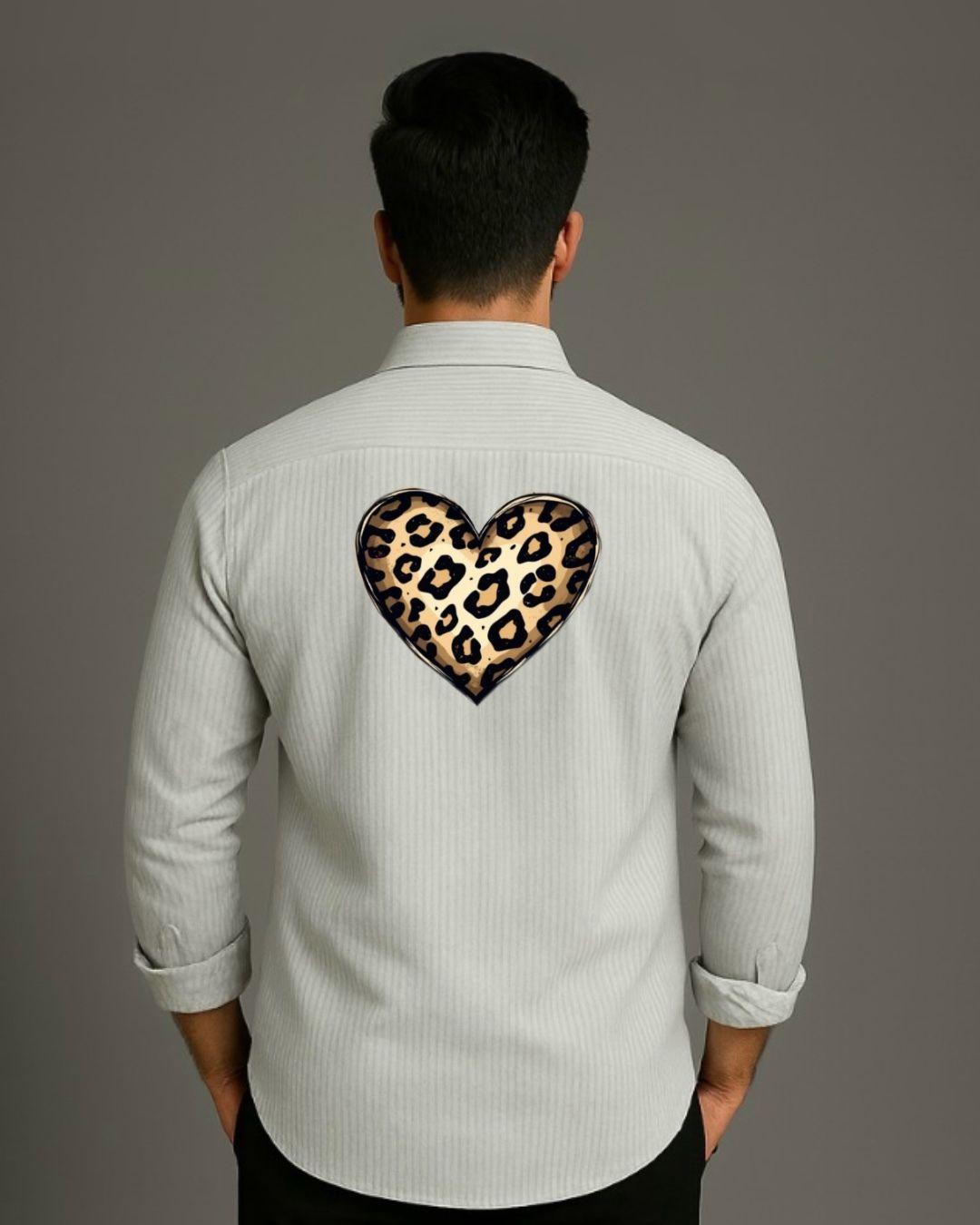 MEN'S LEO HEART FULL SLEEVE STRIPE SHIRT