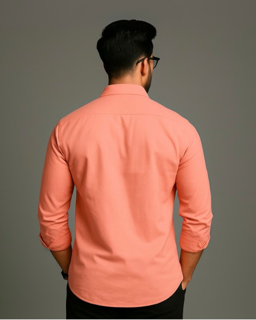 MEN'S MARLBORO FULL SLEEVE PEACH SHIRT