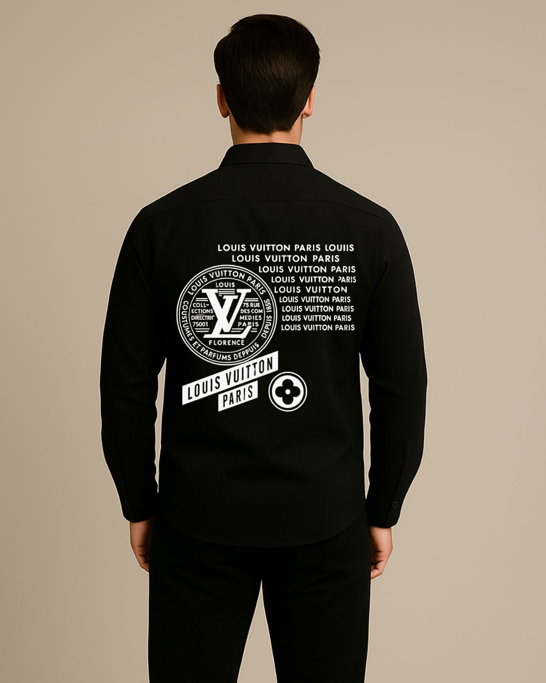 MEN'S PERFUME PARIS FULL SLEEVE BLACK SHIRT