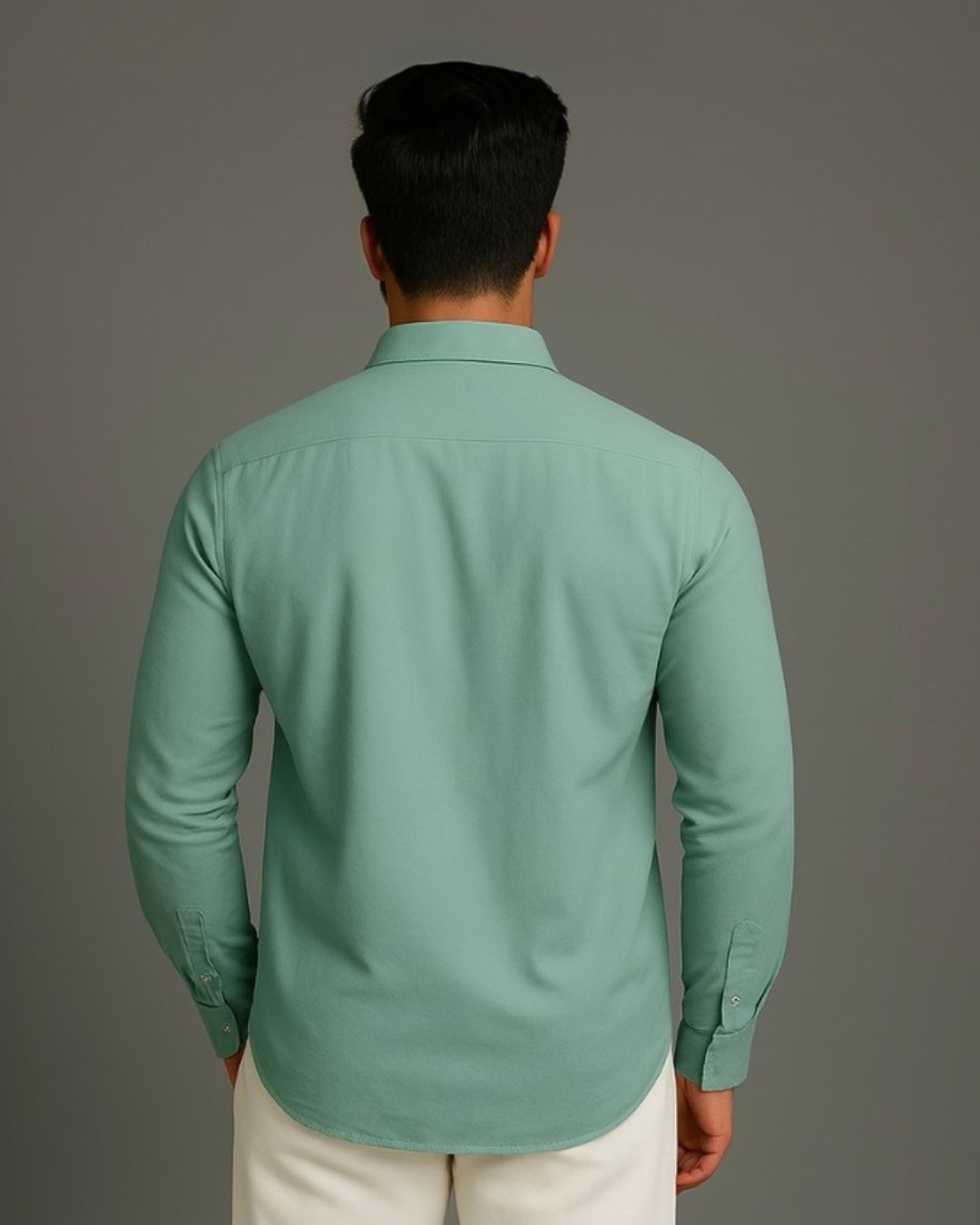 MEN'S RED DOT SNAKE FULL SLEEVE GREEN SHIRT (*)