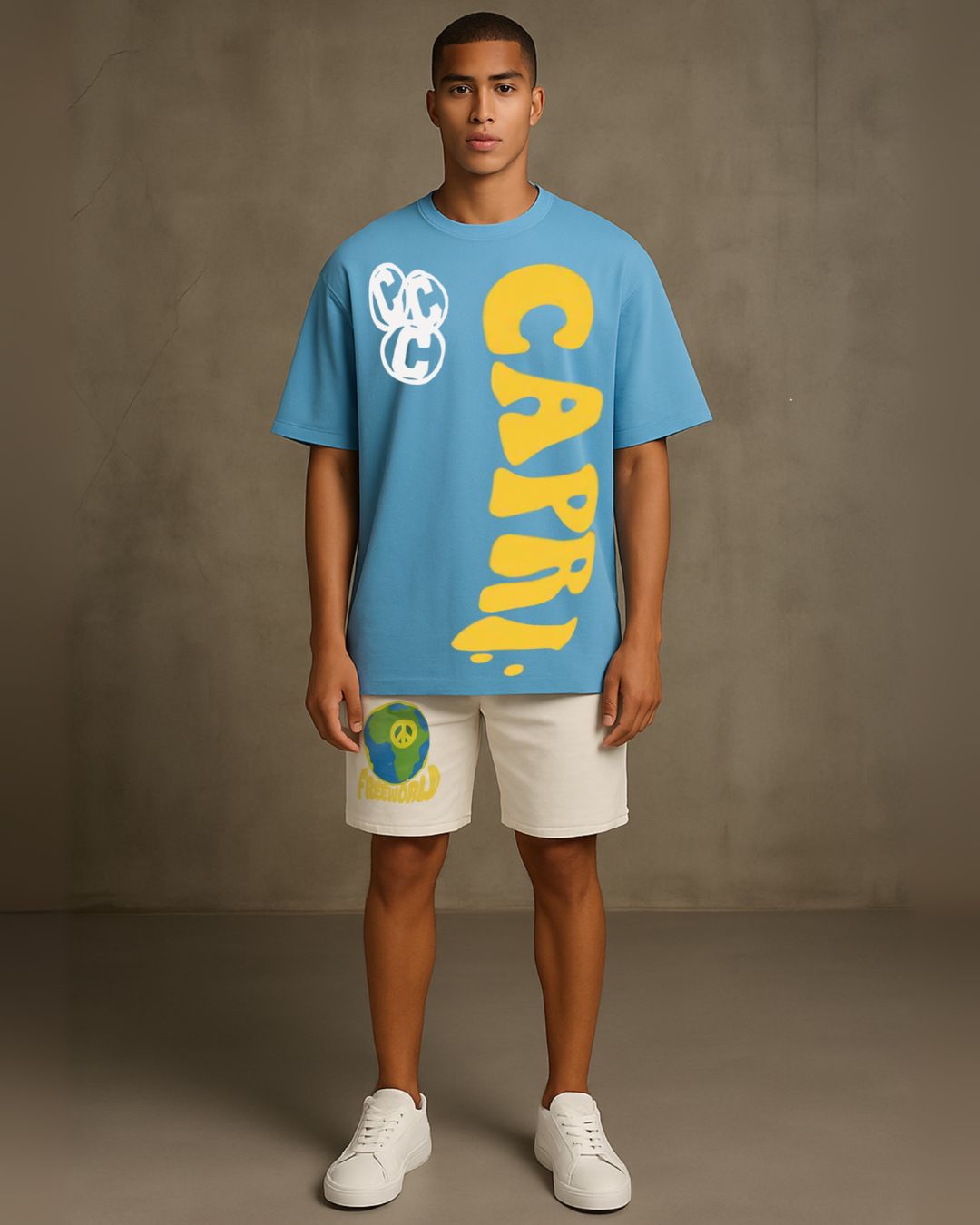 Men crazy Ultrasoft Shorts CordSet (blue and white) (*)