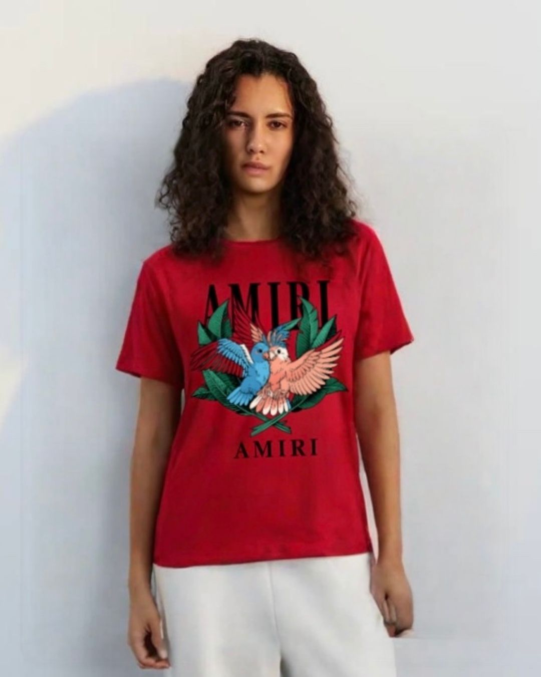 WOMEN'S AMIRI BIRDS OVERSIZED TSHIRT (RED)
