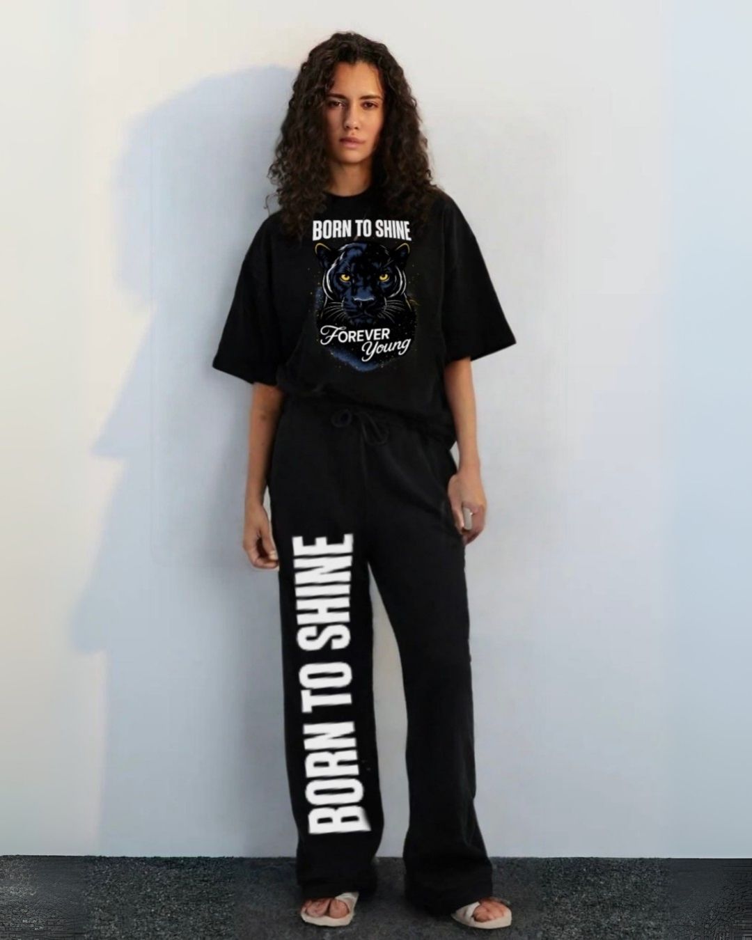 WOMEN'S BORN TO SHINE CORDS (BLACK AND BLACK)