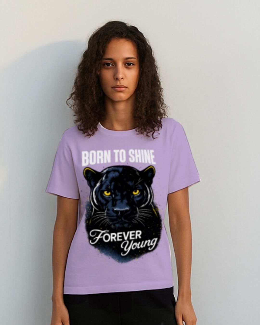 WOMEN'S BORN TO SHINE OVERSIZED TSHIRT (PURPLE)