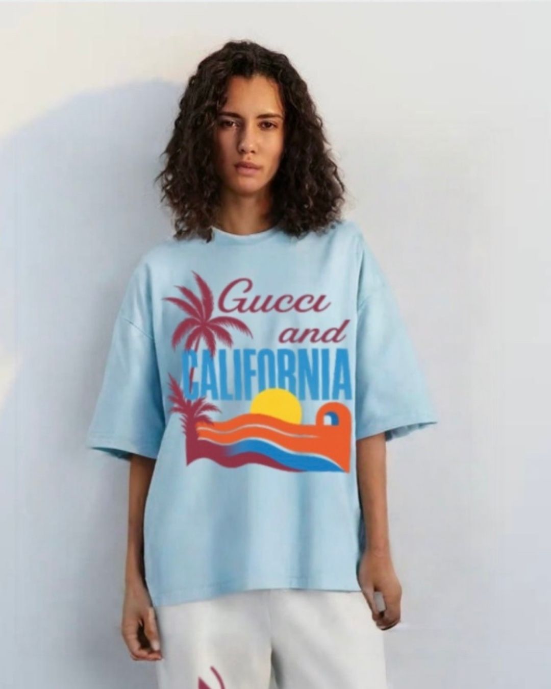 WOMEN'S CALIFORNIA OVERSIZED TSHIRT (BLUE)